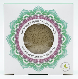 Gąbka Konjac Mandala do twarzy ze wzmacniającą i antyoksydacyjną zieloną herbatą dla każdej cery