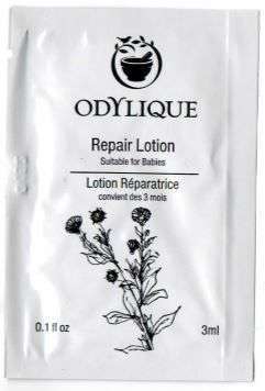 Odylique organiczny lotion naprawczy Pierwsza Pomoc do twarzy i ciała dla skóry suchej, podrażnionej i swędzącej, PRÓBKA 3 ml